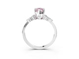 White gold Fancy Pink Marquise Cut Brilliant Diamond Solitaire Ring with Pear Side Stones and Four-Prong Setting_9