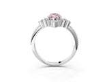 White gold Fancy Pink Marquise Cut Brilliant Diamond with Cluster Setting on a Beaded Band and Four-Prong Setting_27