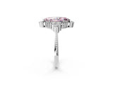 White gold Fancy Pink Marquise Cut Brilliant Diamond with Cluster Setting on a Beaded Band and Four-Prong Setting_38