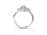White gold Fancy Pink Marquise Cut Brilliant Diamond with Cluster Setting on a Beaded Band and Four-Prong Setting_39