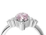 White gold Fancy Pink Marquise Cut Brilliant Diamond with Cluster Setting on a Beaded Band and Four-Prong Setting_40