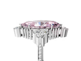 White gold Fancy Pink Marquise Cut Brilliant Diamond with Cluster Setting on a Beaded Band and Four-Prong Setting_41