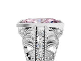 White gold Fancy Pink Marquise Cut Brilliant Milgrain Filigree Diamond Ring with Square Prong Setting_5