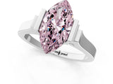 White gold Fancy Pink Marquise Cut Brilliant Solitaire Diamond Ring with Channel Set Band and Bar Prong Setting_49