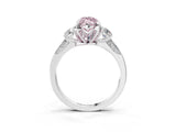 White gold Fancy Pink Marquise Cut Brilliant Three-Stone Diamond Ring with Pavé Band and Four-Prong Setting_18