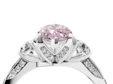 White gold Fancy Pink Marquise Cut Brilliant Three-Stone Diamond Ring with Pavé Band and Four-Prong Setting_19