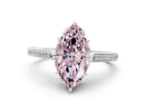 White gold Fancy Pink Marquise  Cut Cathedral Pave Diamond Engagement Ring with Six-Prong Setting_32