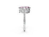 White gold Fancy Pink Marquise  Cut Cathedral Pave Diamond Engagement Ring with Six-Prong Setting_34