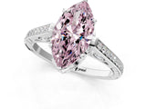 White gold Fancy Pink Marquise  Cut Cathedral Pave Diamond Engagement Ring with Six-Prong Setting_38