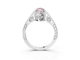 White gold Fancy Pink Marquise  Cut Cathedral Pave Diamond Engagement Ring with Six-Prong Setting_40