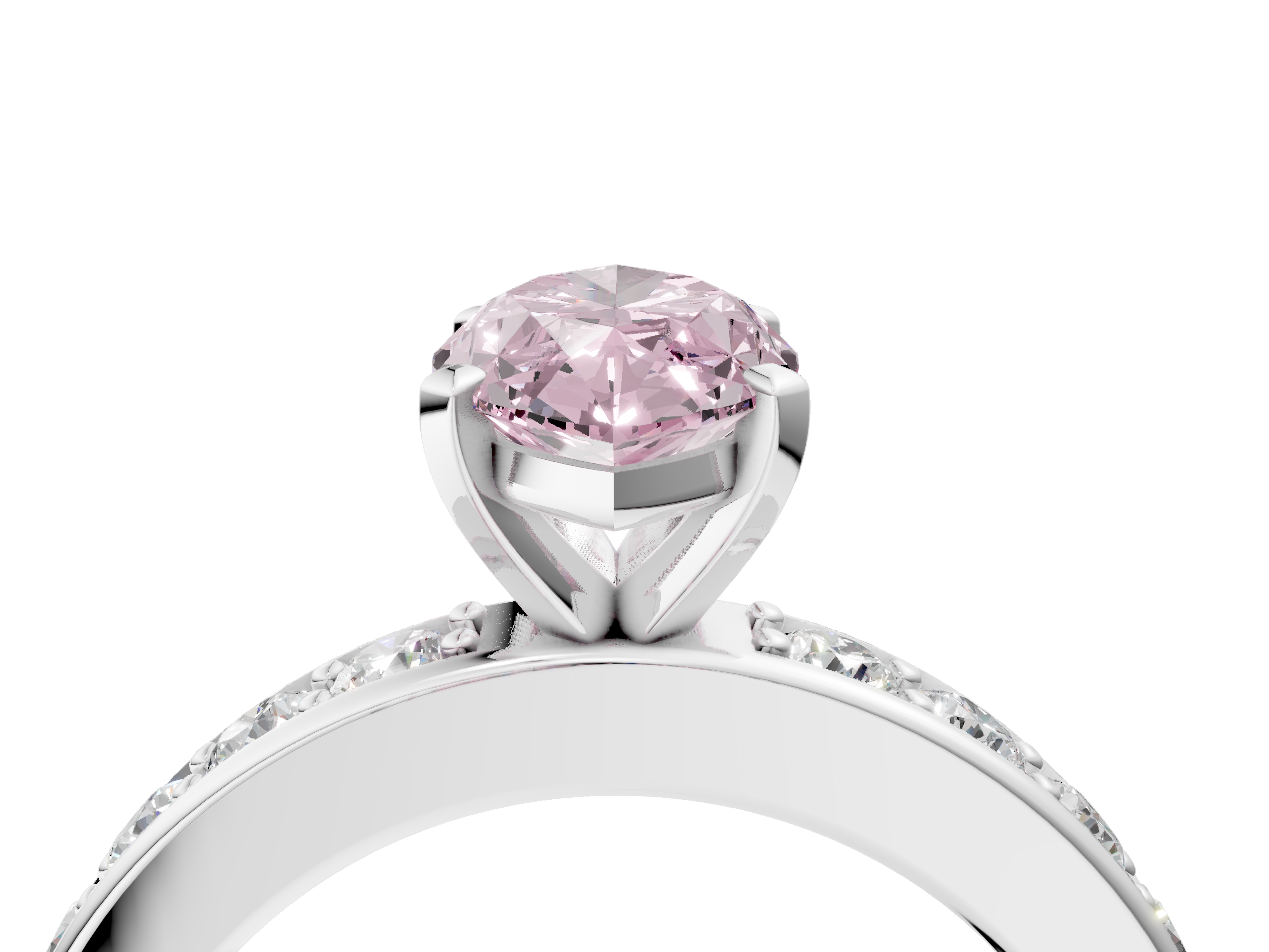 White gold Fancy Pink Marquise  Cut Channel Set Diamond Engagement Ring with Four-Prong Setting_238
