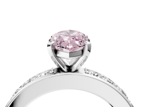 White gold Fancy Pink Marquise  Cut Channel Set Diamond Engagement Ring with Four-Prong Setting_239