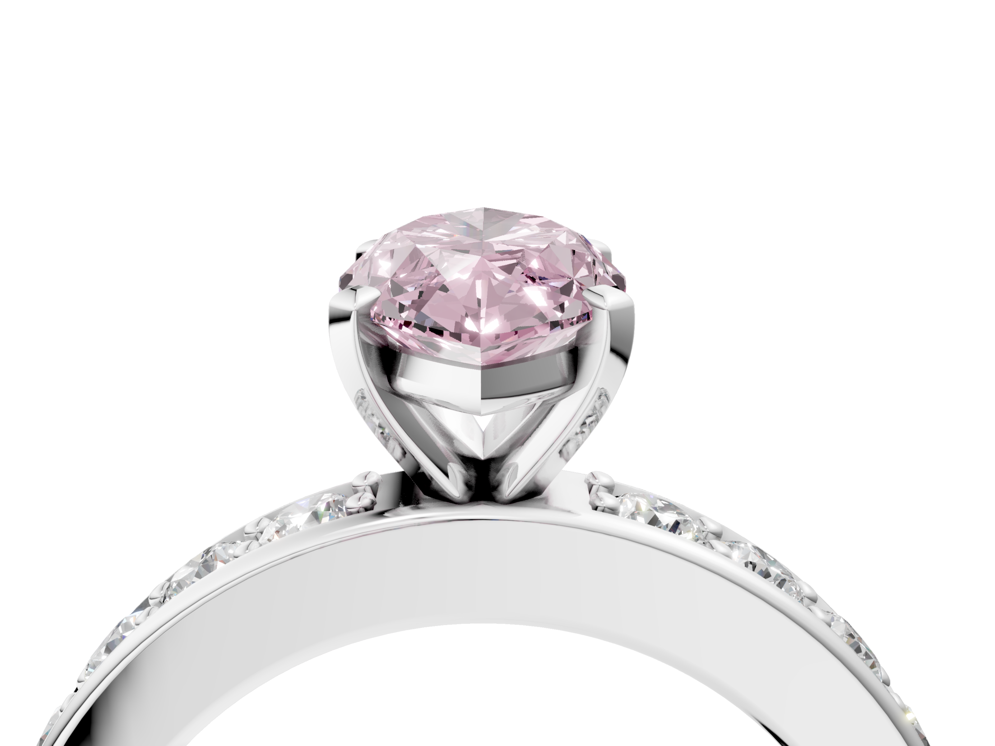 White gold Fancy Pink Marquise  Cut Channel Set Diamond Engagement Ring with Four-Prong Setting_243