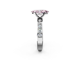 White gold Fancy Pink Marquise  Cut Channel Set Diamond Engagement Ring with Four-Prong Setting_253