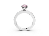 White gold Fancy Pink Marquise  Cut Channel Set Diamond Engagement Ring with Four-Prong Setting_254