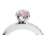 White gold Fancy Pink Marquise  Cut Channel Set Diamond Engagement Ring with Four-Prong Setting_255