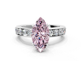White gold Fancy Pink Marquise  Cut Channel Set Diamond Engagement Ring with Four-Prong Setting_255