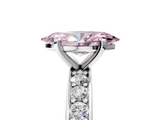 White gold Fancy Pink Marquise  Cut Channel Set Diamond Engagement Ring with Four-Prong Setting_260
