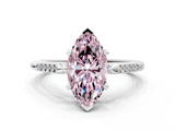 White gold Fancy Pink Marquise  Cut Channel Set Solitaire Engagement Ring with Four-Prong Setting_220