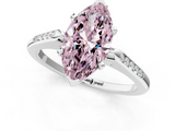 White gold Fancy Pink Marquise  Cut Channel Set Solitaire Engagement Ring with Four-Prong Setting_221