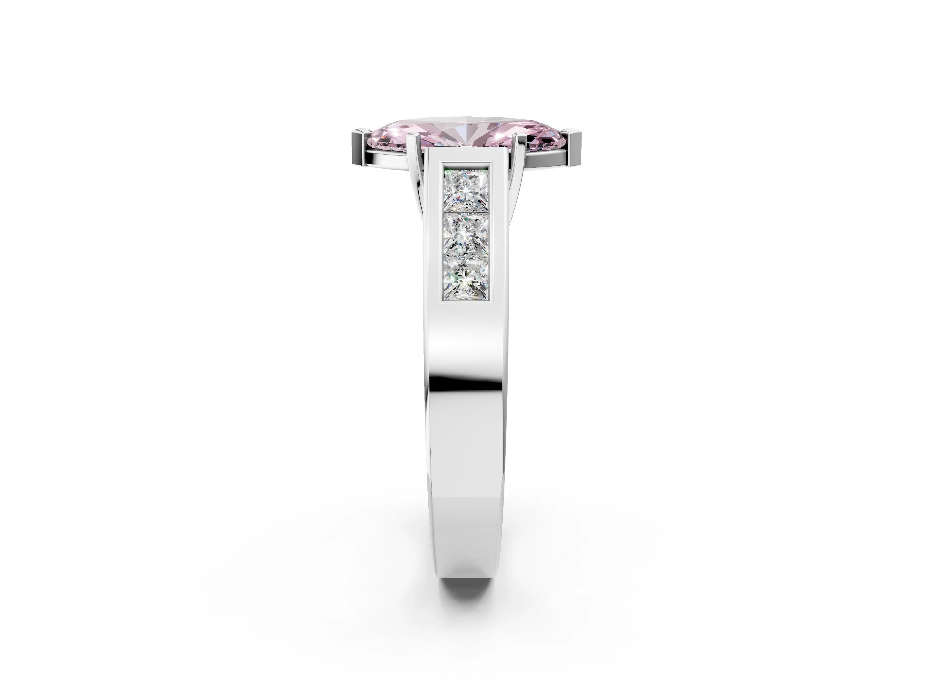 White gold Fancy Pink Marquise Cut Cut Channel Set Solitaire Ring with Four-Prong Setting_14