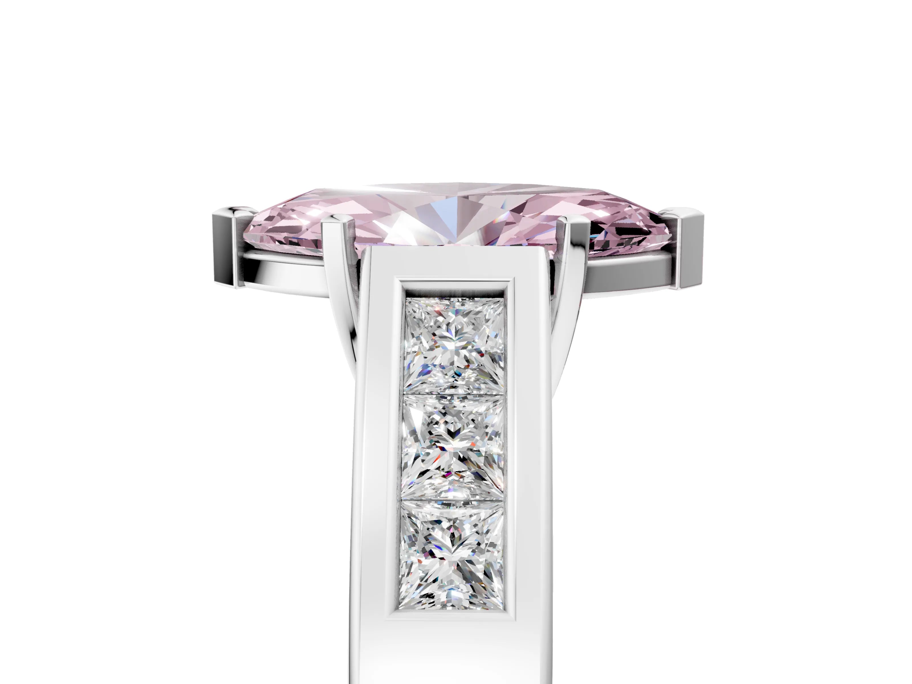White gold Fancy Pink Marquise Cut Cut Channel Set Solitaire Ring with Four-Prong Setting_17