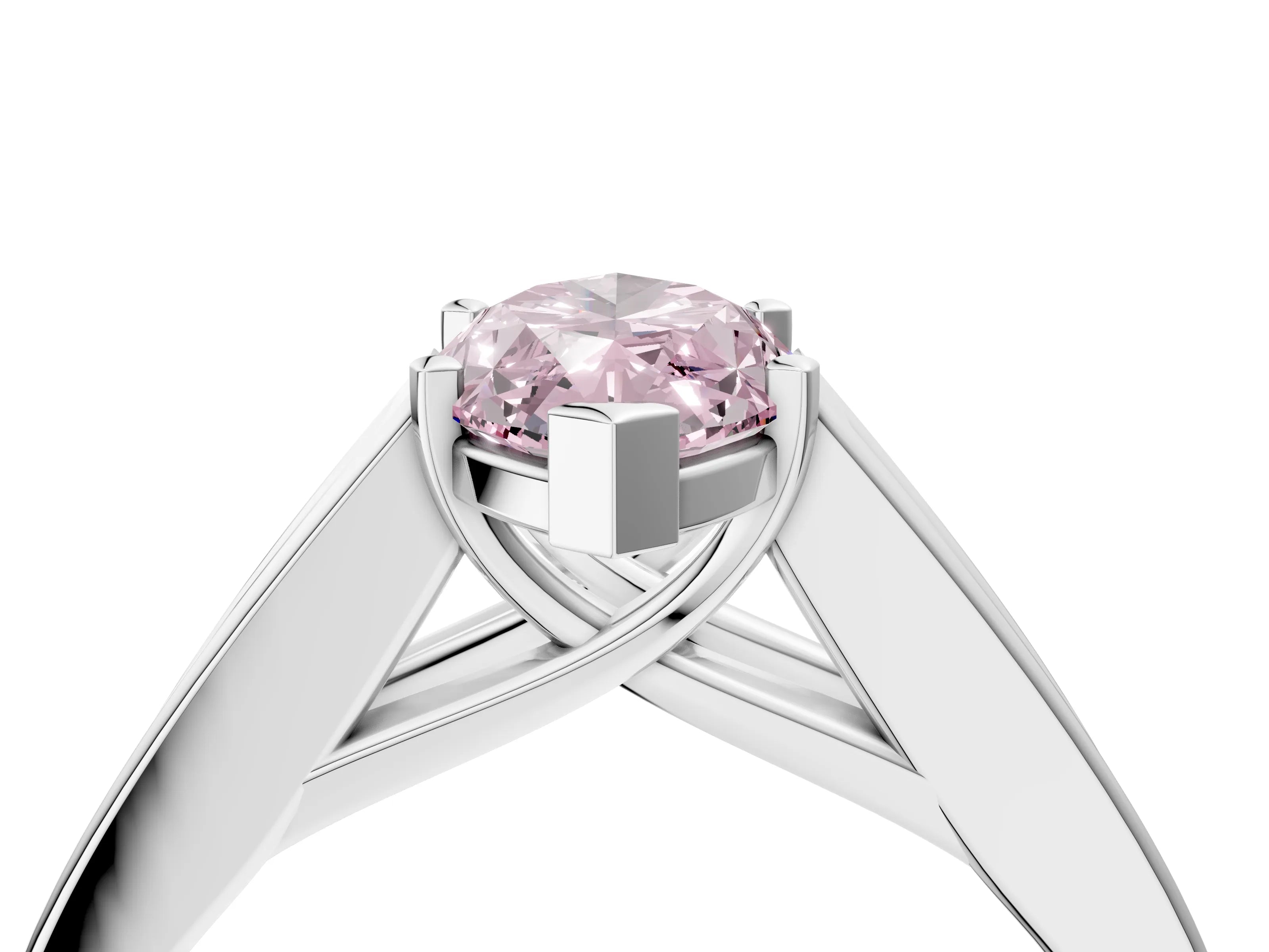 White gold Fancy Pink Marquise Cut Cut Channel Set Solitaire Ring with Four-Prong Setting_4