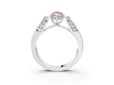 White gold Fancy Pink Marquise Cut Cut Diamond Channel Set Solitaire Ring with Four-Prong Setting_111