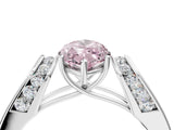 White gold Fancy Pink Marquise Cut Cut Diamond Channel Set Solitaire Ring with Four-Prong Setting_112