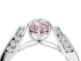 White gold Fancy Pink Marquise Cut Cut Diamond Channel Set Solitaire Ring with Four-Prong Setting_124