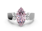 White gold Fancy Pink Marquise Cut Cut Diamond Channel Set Solitaire Ring with Four-Prong Setting_141