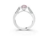 White gold Fancy Pink Marquise Cut Cut Diamond Channel Set Solitaire Ring with Four-Prong Setting_147