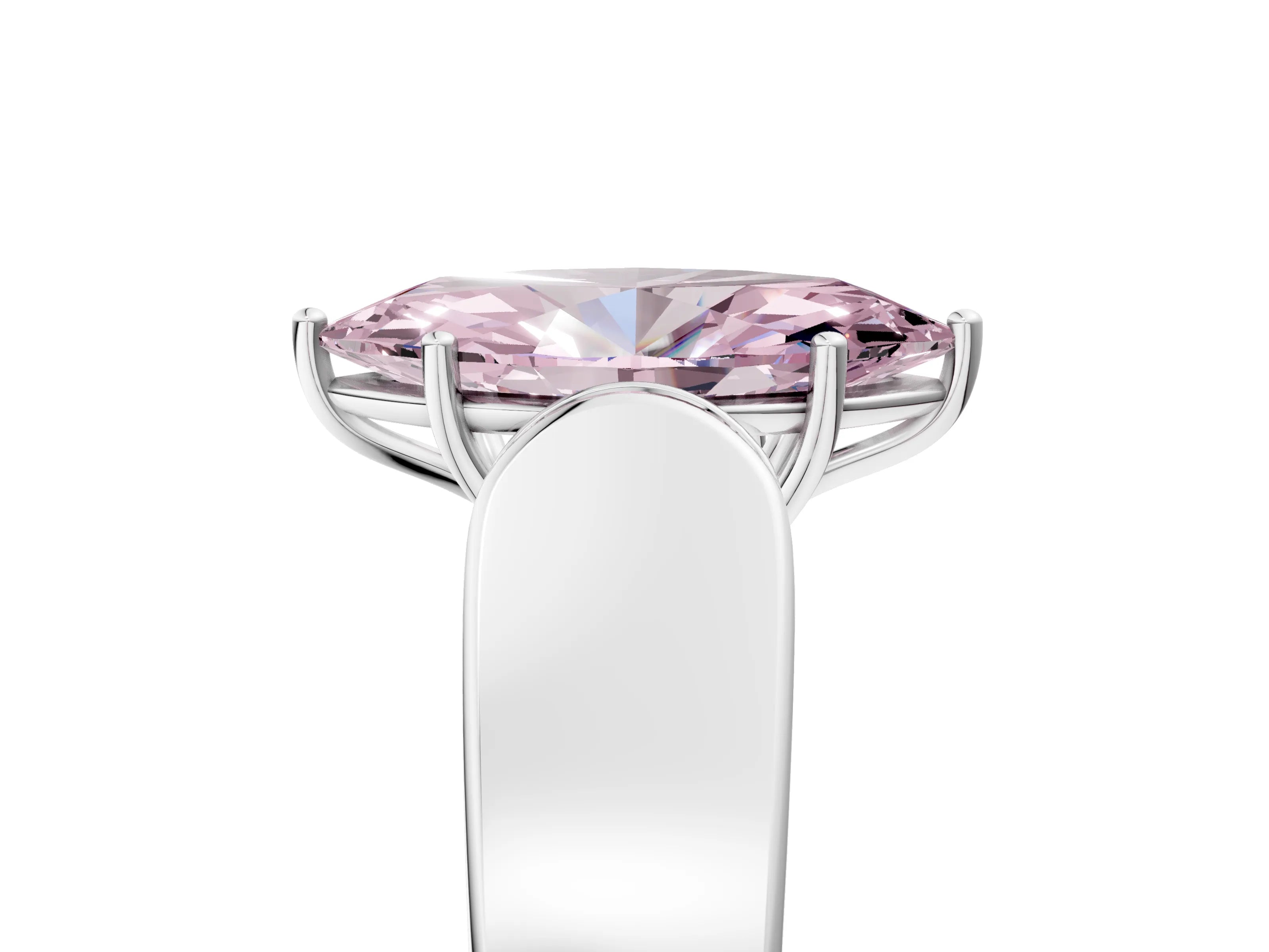 White gold Fancy Pink Marquise Cut Cut Diamond Channel Set Solitaire Ring with Four-Prong Setting_149