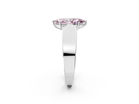 White gold Fancy Pink Marquise Cut Cut Diamond Channel Set Solitaire Ring with Four-Prong Setting_2