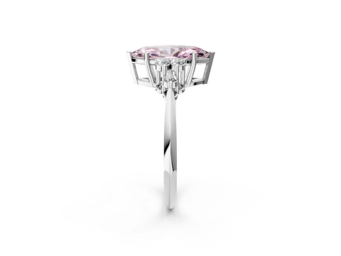 White gold Fancy Pink Marquise Cut Cut Diamond Cluster Ring with Solitaire Band and Four-Prong Setting_14