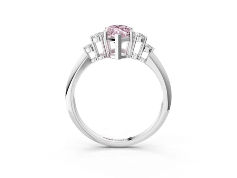 White gold Fancy Pink Marquise Cut Cut Diamond Cluster Ring with Solitaire Band and Four-Prong Setting_15