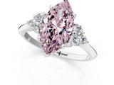 White gold Fancy Pink Marquise Cut Cut Diamond Cluster Ring with Solitaire Band and Four-Prong Setting_37
