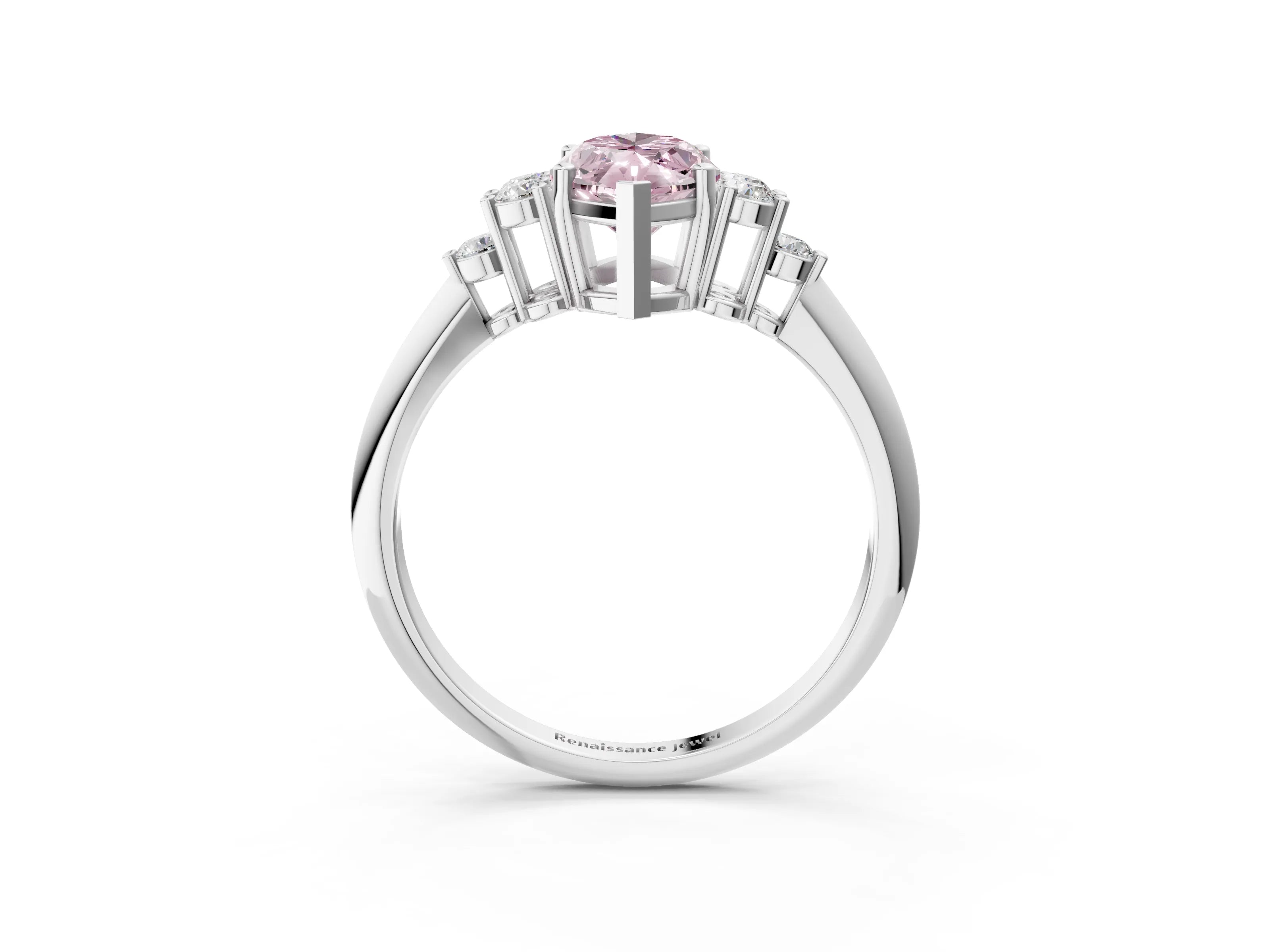 White gold Fancy Pink Marquise Cut Cut Diamond Cluster Ring with Solitaire Band and Four-Prong Setting_39