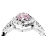 White gold Fancy Pink Marquise Cut Cut Diamond Halo Engagement Ring with Open Split Pavé Band_4