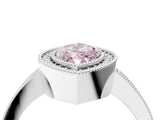 White gold Fancy Pink Marquise Cut-Cut Diamond Halo Engagement Ring with Pave Band and Prong Setting_4
