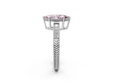 White gold Fancy Pink Marquise Cut Cut Diamond Milgrain Pave Band Four-Prong Setting Ring_17