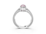 White gold Fancy Pink Marquise Cut Cut Diamond Milgrain Pave Band Four-Prong Setting Ring_18