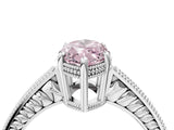 White gold Fancy Pink Marquise Cut Cut Diamond Milgrain Pave Band Four-Prong Setting Ring_19