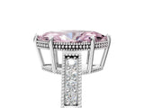 White gold Fancy Pink Marquise Cut Cut Diamond Milgrain Pave Band Four-Prong Setting Ring_20