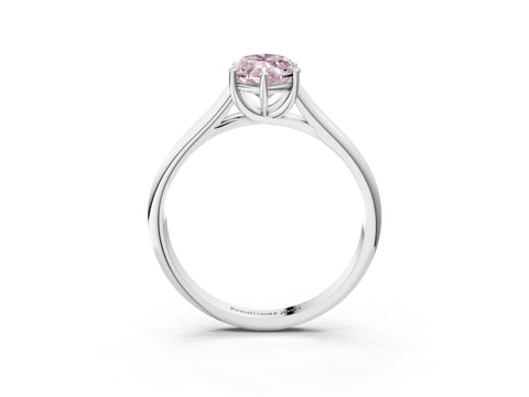 White gold Fancy Pink Marquise Cut Cut Diamond Solitaire Engagement Ring with Tapered Plain Band and Four-Prong Setting_15