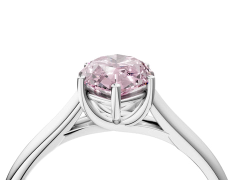 White gold Fancy Pink Marquise Cut Cut Diamond Solitaire Engagement Ring with Tapered Plain Band and Four-Prong Setting_16