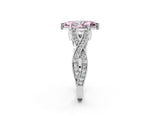 White gold Fancy Pink Marquise Cut Cut Diamond Twisted Band with Milgrain Pave Setting and Four-Prong Setting_14