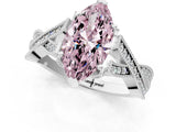 White gold Fancy Pink Marquise Cut Cut Diamond Twisted Band with Milgrain Pave Setting and Four-Prong Setting_26