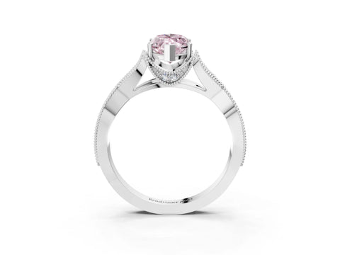 White gold Fancy Pink Marquise Cut Cut Diamond Twisted Band with Milgrain Pave Setting and Four-Prong Setting_28