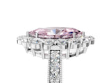 White gold Fancy Pink Marquise Cut Cut Halo Diamond Pavé Engagement Ring with Milgrain Detailing_17